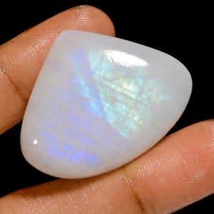 Cabochão de pedra da lua natural em formato de coração, pedra preciosa solta para fazer joias, 68 ct. 29 x 37 x 8 mm (pedra conforme a imagem)