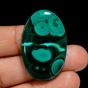 Malaquita natural oval cabochão pedra preciosa solta para fazer joias 60 Ct. 34X22X5 mm (malaquita como uma imagem)