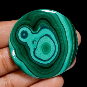 Malachite naturale forma rotonda cabochon pietra preziosa sciolta per la creazione di gioielli 116 ct. 43X43X3 mm (malachite come da foto)