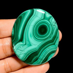 Natural Malachite Oval Shape Cabochon Loose Gemstone For Making Jewelry 155 Ct. 48X40X6 mm (Malachite as a picture)