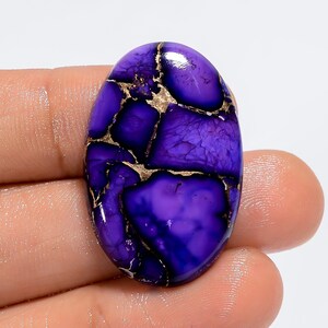 Pietra preziosa sciolta cabochon ovale turchese viola naturale per realizzare gioielli 27 carati 30X19X3 mm (pietra come da foto)