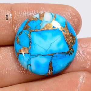 Natürlicher blauer Kupfer-Türkis-Cabochon, Kupfer-Türkis-Edelstein, loser Edelstein, amerikanischer Türkis (Stein wie Abbildung)