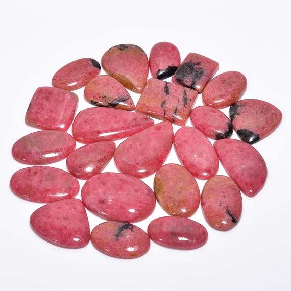 Natural Rhodonite Gemstone /  Wholesale Lot Rhodonite Cabochon / Good Quality Rhodonite Stone / Pink Rhodonite Stone /  Smooth Rhodonite