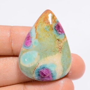 Natürliche Rubin Fuchsit Birne Form Cabochon Lose Edelstein für die Herstellung von Schmuck 61 Ct. 34X25X7 mm (Stein wie Abbildung)