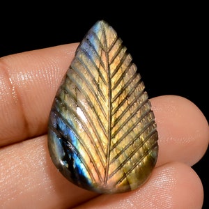 Labradorita natural en forma de pera tallada piedra preciosa suelta 23 quilates 32X19X4 mm para hacer joyas
