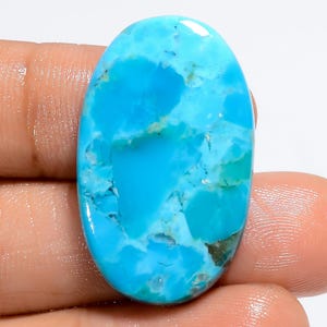 Natürlicher Kingman Türkis Cabochon, Himmelblauer Türkis Kristall, ovale Form Kingman Türkis Edelstein, Größe 30X18X4mm Gewicht 24 Karat