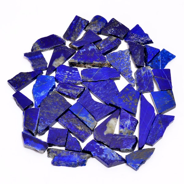 Natural Lapis Lazuli Slice Lot: Raw Gemstone Jewelry Making (20-40 MM)