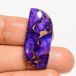 Natürliche Lila Kupfer Türkis Fancy Form Cabochon Lose Edelstein für die Herstellung von Schmuck 23 Ct 27X13X6mm (Stein wie Abbildung)
