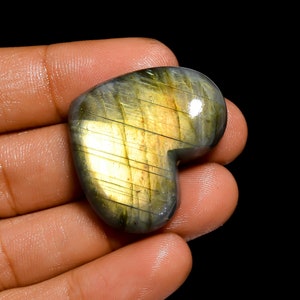Pietra preziosa labradorite naturale a forma di cuore labradorite cabochon cuore labradorite 27X32X8 mm 55 carati labradorite (labradorite come immagine