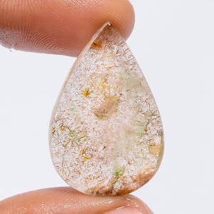 Natürlicher Garten Quarz Birnenform Cabochon Lose Edelstein für die Herstellung von Schmuck 32 Ct. 30X20X7 mm (Stein wie Abbildung)