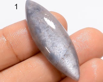 Cabujón de piedra lunar gris natural: piedra preciosa suelta para hacer joyas