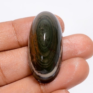 Natürlicher Grüner Augenopal Oval Form Cabochon Lose Edelstein für die Herstellung von Schmuck 60 Ct. 35X17X13 mm (Stein wie Abbildung)