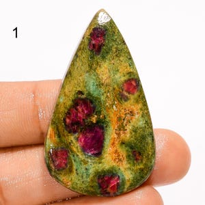 Cabujón de fucsita rubí natural, piedra preciosa suelta, piedra preciosa de fucsita rubí con parte posterior plana, cristal de fucsita rubí de alta calidad, piedra para hacer joyas