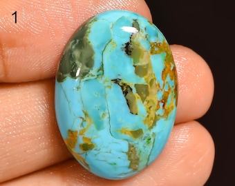 Natural Kingman Turquoise Cabochon, Arizona Blue Gemstone, Loose Turquoise Stone for Jewelry Making, High Polish Cabochon, Gift For Her