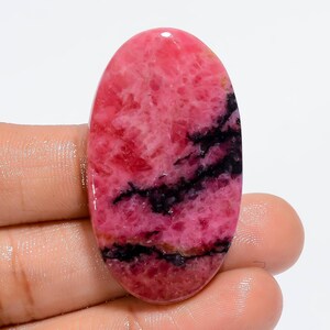 Cabujón de rodonita natural de forma ovalada, piedra preciosa suelta para hacer joyas, 79 ct., 43 x 24 x 5 mm (rodonita como en la imagen)