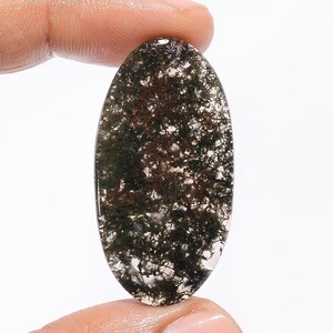 Cabujón de ágata musgosa natural / Piedra preciosa de ágata musgosa suelta / Cristal de ágata musgosa verde de forma ovalada / Tamaño 39 x 20 x 3 mm / Peso 24 ct / Regalo para ella
