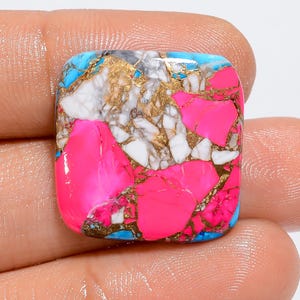 Cotton Candy Türkis Kissen Form Kupfer Türkis Cabochon Lose Edelstein für die Herstellung von Schmuck 18 Ct 22X22X4 mm (Stein als Abbildung)