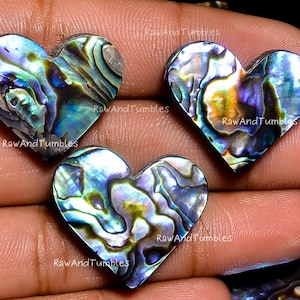 Wholesale Bulk Lot Abalone Shell Heart Cabochon Loose Gemstone, Heart Shaped Abalone Shell For Jewlery Crafts Flat Back Cabochon