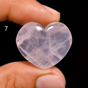 Piedra preciosa de cuarzo rosa natural en forma de corazón, cabujón, piedra preciosa suelta, piedra de cuarzo rosa para hacer joyas (piedra como en la imagen)