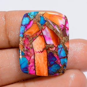 Natürlicher Austern-Türkis Strahlende Form Cabochon Lose Edelstein für die Herstellung von Schmuck 23 Ct. 24X18X3mm (Stein wie Abbildung)