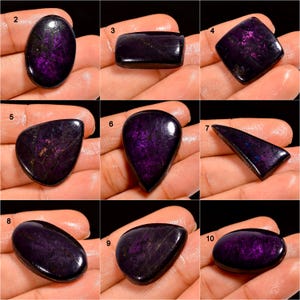 Natural Purpurite Cabochon, Loose Gemstone, Purple Purpurite Crystal, Flashy Purpurite Gemstone, Jewelry Making Stone, Gift For Her image 2