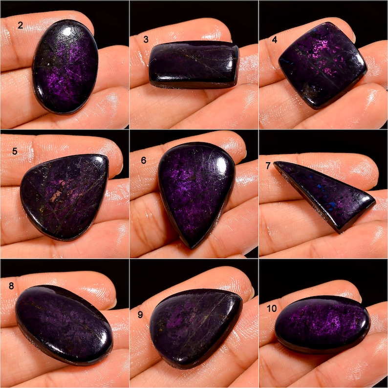 Natural Purpurite Cabochon, Loose Gemstone, Purple Purpurite Crystal, Flashy Purpurite Gemstone, Jewelry Making Stone, Gift For Her image 2