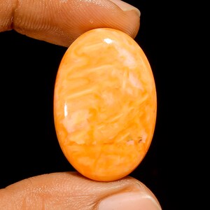 Cabochon ovale turquoise orange, pierre précieuse en vrac pour la fabrication de bijoux, 22 carats 28 x 19 x 5 mm (pierre comme sur la photo)