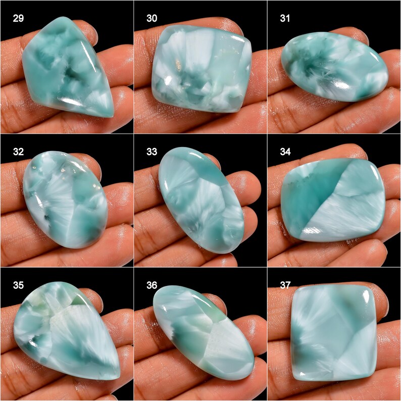 Natural Hemimorphite Gemstone Good Quality Stone Hemimorphite Cabochon Sky Blue Hemimorphite Stones Sky Blue Cabochon ( Stone as picture image 5