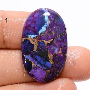 Natürlicher lila Kupfer-Türkis-Cabochon, ovale Form-Kupfer-Türkis-Edelstein, loser Edelstein, amerikanischer lila Kupfer-Türkis