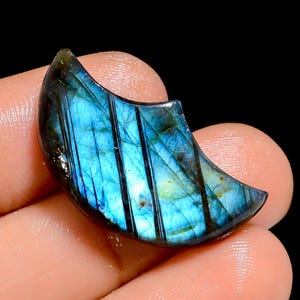 Labradorita natural com formato de cabochão, pedra preciosa solta para fazer joias, 23 ct. 27 x 16 x 5 mm (pedra conforme a imagem)