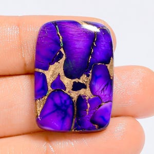Cabochão de cobre roxo natural turquesa com formato radiante, pedra preciosa para fazer joias 30 ct 28x20x5 mm (pedra como na imagem)