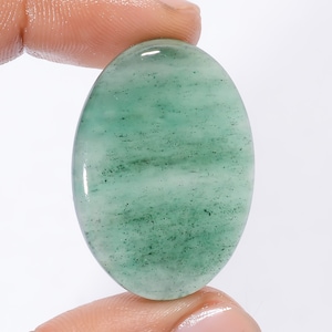 Pietra preziosa naturale avventurina verde Pietra ovale verde Avventurina verde cabochon Cristallo verde 34X24X4 mm Pietra da 40 carati (Pietra come immagine