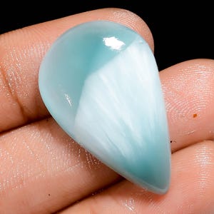 Emimorfite naturale a forma di pera, pietra preziosa sciolta cabochon per la creazione di gioielli, 22 carati, 30 x 18 x 5 mm (pietra come da foto)