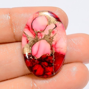 Roter Büffel-Türkis-Cabochon-ovale Form-Cabochon-loser Edelstein für die Herstellung von Schmuck 21 Ct. 28X19X4 mm (Stein wie Abbildung)