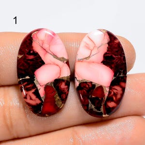 Rare Red Buffalo Turquoise Cabochon Pair Loose Gemstone For Making Earrings (Pair as picture