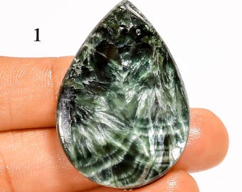 Natural Seraphinite Cabochon, Loose Gemstone, Green Seraphinite Crystal, Jewelry Making Seraphinite Stone (Gemstone as picture