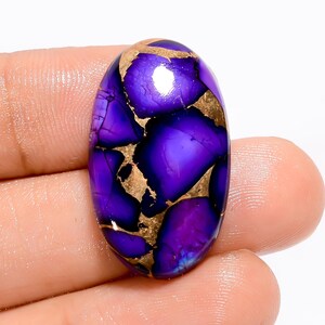 Natürliche Lila Kupfer Türkis Oval Form Cabochon Lose Edelstein für die Herstellung von Schmuck 22 Ct. 28X16X5 mm (Stein wie Abbildung)