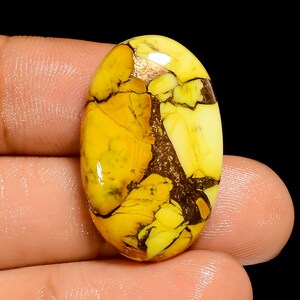 Natürlicher Honig Kingman Türkis Oval Form Cabochon Lose Edelstein für die Herstellung von Schmuck 24 Ct. 27X17X5 mm (Stein wie Abbildung