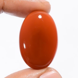 Cabochon di corniola naturale, pietra preziosa sciolta, pietra di corniola, dimensioni a forma di pera 29 x 19 x 6 mm, peso 29 ctarat, cristallo di corniola arancione