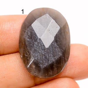Natürlicher grauer Mondstein Cabochon, loser Edelstein, facettierter Mondstein Kristall, grauer Mondstein Edelstein, Schmuckherstellung Stein, Geschenk für sie