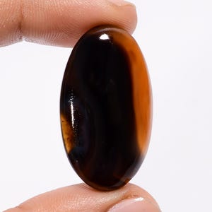 Cabujón de ágata de Montana natural de forma ovalada, piedra preciosa suelta para hacer joyas, peso de 33 quilates, tamaño 33 x 19 x 5 mm