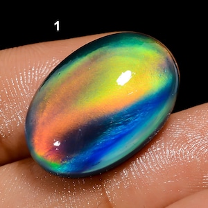 Aurora Doublet Opaal Cabochon Losse Edelsteen Aurora Opaal Kristal Ovale Vorm Welo Fire Aurora Dubbele Edelsteen Voor Het Maken van Sieraden
