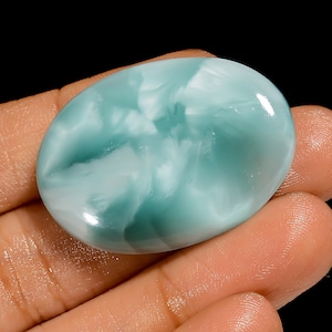 Emimorfite naturale, pietra preziosa sciolta a forma ovale, cabochon, per la creazione di gioielli, 52 carati, 36 x 25 x 6 mm (pietra come da foto).