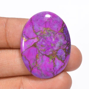 Natuurlijke paarse koper-turquoise cabochon paarse turquoise steen 33X25X5 mm maat 25 karaat platte achterkant beide zijden gepolijst (turquoise als afbeelding