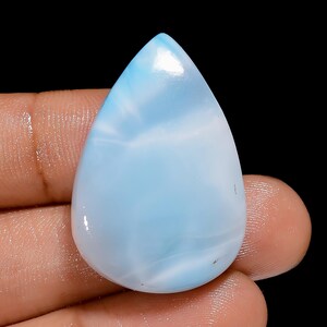 Natuurlijke larimar peervorm cabochon losse edelsteen voor het maken van sieraden 58 kt. 33 x 22 x 9 mm (steen als foto)