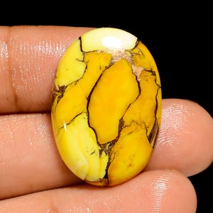 Natürlicher Honig Kingman Türkis Oval Form Cabochon Lose Edelstein für die Herstellung von Schmuck 23 Ct. 26X18X5 mm (Stein wie Abbildung