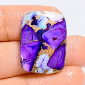 Cabochon di turchese naturale viola rosa bianco bufalo rame forma radiante per la creazione di gioielli 24 carati 25 x 19 x 5 mm (pietra come da immagine)