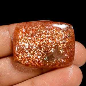 Natürliche Sonnenstein strahlende Form Cabochon lose Edelstein für die Herstellung von Schmuck 37 Ct. 30X22X6 mm (Stein wie Abbildung)