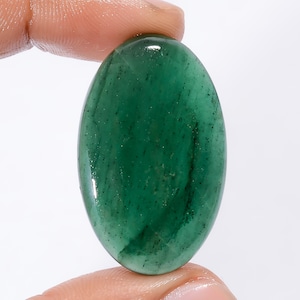 Pietra preziosa di avventurina verde naturale, pietra ovale verde, avventurina verde cabochon, cristallo verde, 36 x 22 x 5 mm, pietra da 40 carati (pietra come immagine