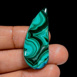 Malaquita Natural Crisocola Forma Extravagante Cabochão Pedra Preciosa Solta Para Fazer Joias 44 Ct. 39X15X5 mm (Malaquita como uma imagem)